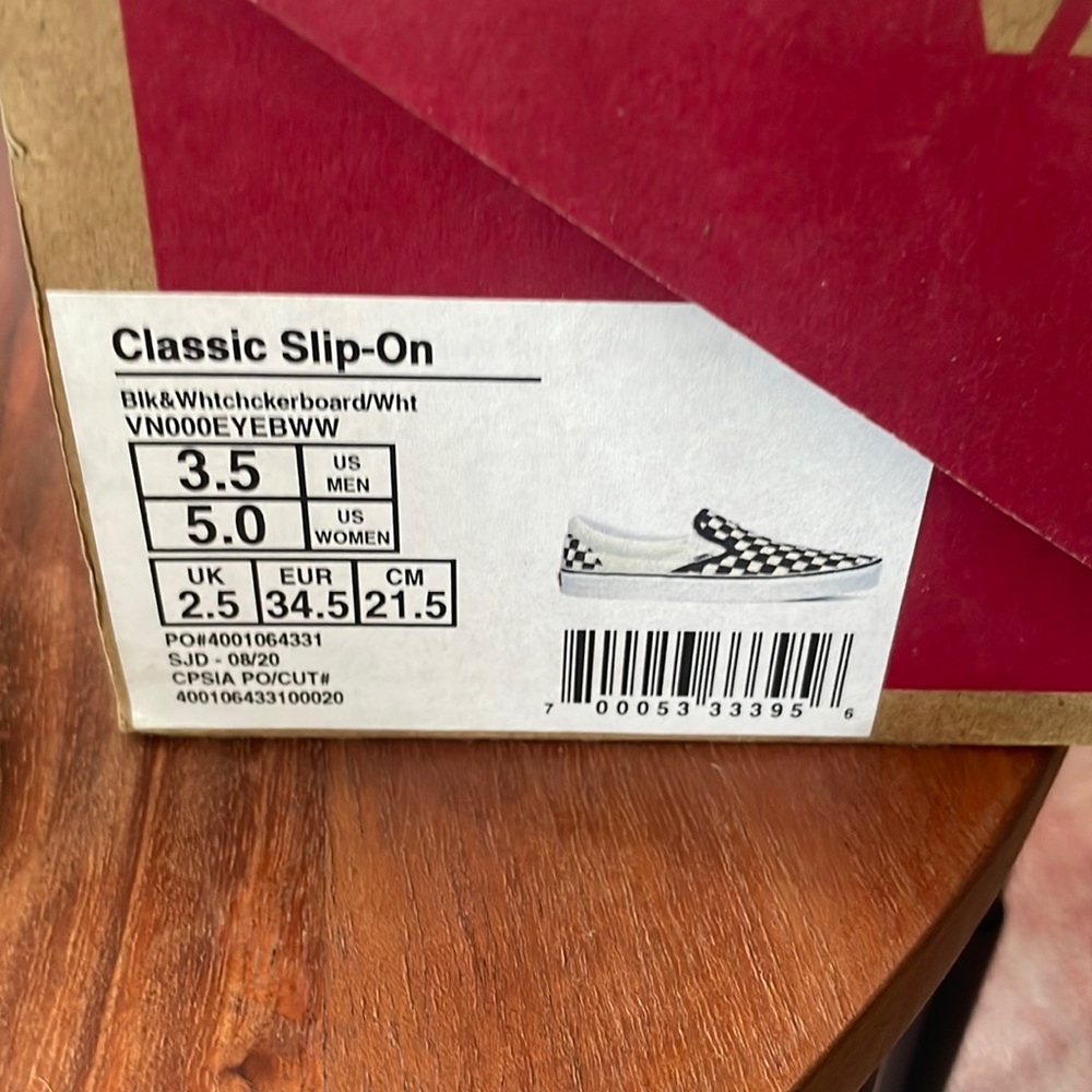 Slip on Checkered Vans- New